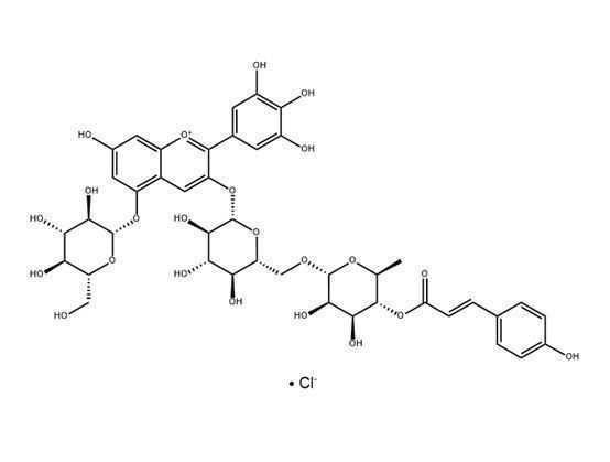 飛燕草色素-3-O-[6’’-O-（E）-對(duì)香豆酰蕓香糖苷]-5-O-葡萄糖苷